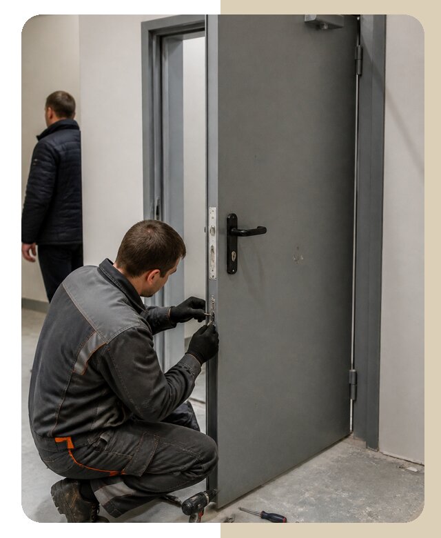 Ремонт противопожарной двери в Узловой по цене 6620 р. | ДвериЛегко-Злв